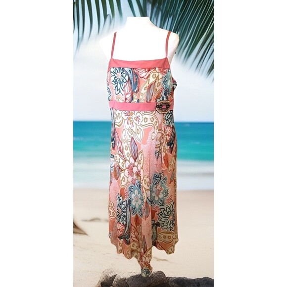 Torrid Floral Beaded Chiffon Asymmetrical Empire Waist Lined Sundress Size 22 - Picture 1 of 9